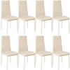 TecTake 8 Esszimmerstühle Kunstleder beige 41x45x98.50cm