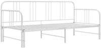 vidaXL Bettgestell, Ausziehsofa Bettrahmen Wei&szlig; Metall 90x200 cm