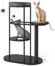 FEANDREA Kratzbaum, modern,Metallrohre,mit Kissen,Sisalstamm,Katzenspielball