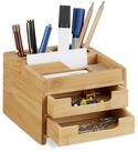 relaxdays Organizer Schreibtisch Organizer Bambus (1 St)