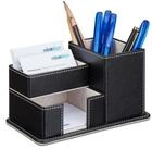 relaxdays Organizer Stiftehalter Kunstleder in Schwarz (1 St)