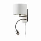 Lindby Wandleuchte Florens, Alu warmwei&szlig; IP20, 1 x 40 W E14 (exkl) + 1 x 4 W LED
