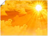 Artland Wandbild Warme Sonnenstrahlen, Himmel (1 St), als Leinwandbild, Poster,