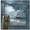 Artland Wandbild Maritime Collage mit Segelschiff, Boote & Schiffe (1 St), als