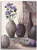 Artland Wandbild Violette Rosen und braune Vasen, Vasen & Töpfe (1 St), als