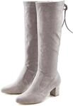 Schlupfstiefel LASCANA "Schlupfboots, Slouchy Boots, Slip-On", Damen, Gr. 35, grau,