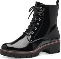 Schn&uuml;rstiefelette TAMARIS, Damen, Gr. 36, w&auml;rmend, schwarz (schwarz, lack),