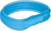 TRIXIE Hundehalsbandleuchte Flash Leuchtband USB, extra breit - blau - 50 cm/30...