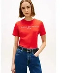 Tommy Hilfiger Kurzarmshirt REG CORP LOGO C-NK SS Baumwolle rot XS (34)