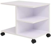 vidaXL B&uuml;cherregal Beistelltisch mit Rollen 50&times;35&times;42 cm Wei&szlig;, 1-tlg.