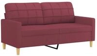 vidaXL Sofa, 2-Sitzer-Sofa Weinrot 140 cm Stoff