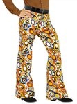 Widdmann Hippie-Kost&uuml;m 70er Herrenhose Bubbles, F&uuml;r Schlager- und Mottopartys: