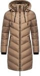 Wintermantel MARIKOO "Wintermantel Armasa", Damen, Gr. S, grau (taupe grau),