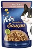 Felix Sensations Saucen mit Lachs & Garnele 85 g, Nassfutter f&uuml;r: Katze