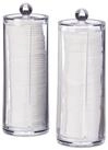 relaxdays Wattepadspender Wattepads Aufbewahrung 2er Set, (2-tlg), transparent