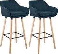CLP Barhocker Grant (Set, 2 St., 2er), Stoffbezug, Buchenholzgestell