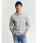 Gant Poloshirt REG SHIELD LS PIQUE RUGGER mit Logotickerei auf der Brust grau S