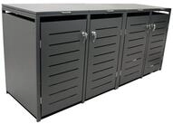 DEGAMO M&uuml;lltonnenbox K&Ouml;LN (1 St), Stahl grau, f&uuml;r 4 Tonnen 120 oder 240 Liter