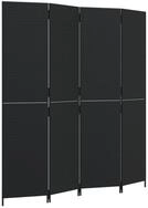 vidaXL Paravent, Raumteiler 4-tlg. Schwarz Poly Rattan
