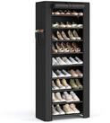 SONGMICS Stoffschrank Schuhschrank mit Ablagen, ger&auml;umig, 58x28x160 cm