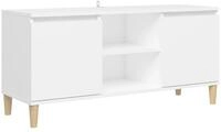 vidaXL TV-Schrank TV-Board mit Massivholz-Beinen Wei&szlig; 103,5x30x50 cm