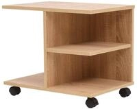 vidaXL B&uuml;cherregal Beistelltisch mit Rollen 50&times;35&times;42 cm Eichenbraun, 1-tlg.