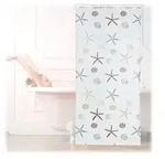 relaxdays Duschrollo OCEA Breite 100 cm, 100x240cm blau|braun|wei&szlig; 100 cm x 240 cm