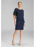 SWING Cocktailkleid - Cocktailkleid mit &Uuml;berwurf Figurbetonte Passform blau 40
