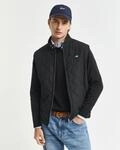 Steppweste GANT "QUILTED WINDCHEATER VEST", Herren, Gr. S, schwarz, Web,