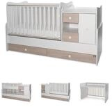 LORELLI Komplettbett Mini Max 3 in 1, 120 x 60 cm, Jugendbett 190 x 72 cm,