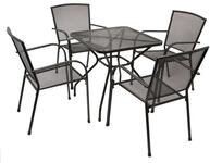 DEGAMO Garten-Essgruppe CLASSIC, (5-tlg), (4x Stapelsessel, 1x Tisch 70x70cm),