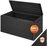 Casaria Auflagenbox Woody, 280L UV-stabil Griffmulden Verschlie&szlig;bar Balkon