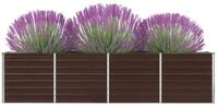 vidaXL Hochbeet, Kr&auml;uterhochbeet 320 x 40 x 77 cm Verzinkter Stahl Braun