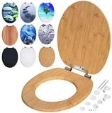 Casaria WC-Sitz, Doppelte Absenkautomatik MDF Holz hygienisch Toilettensitz...
