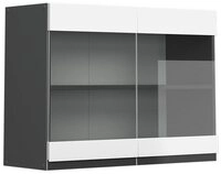 Vicco Glash&auml;ngeschrank R-Line, Wei&szlig;/Anthrazit, 80 cm J-Shape (1-St)
