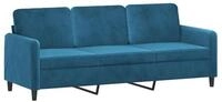 vidaXL Sofa, 3-Sitzer-Sofa Blau 180 cm Samt
