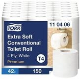 TORK Toilettenpapier Premium Extra Soft (42-St), 4-lagig, wei&szlig; mit...