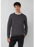 s.Oliver Longpullover Strickpullover Baumwollpullover mit Logo-Stickerei grau S...