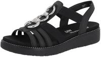Sandale REMONTE, Damen, Gr. 36, schwarz, Lederimitat, Schuhe Sandale, Sommerschuh,