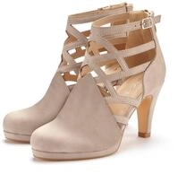 Stiefelette LASCANA "Stiefel, Boots", Damen, Gr. 39, beige, Obermaterial: 100%
