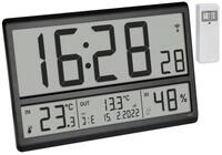 TFA Dostmann Funkwanduhr TFA 60.4523 Digitale XL-Funkuhr mit Au&szlig;entemperatur und
