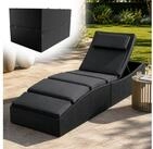 Juskys Wellnessliege Lamia, Polyrattan Liege, klappbar, Kopfteil verstellbar, 160 kg