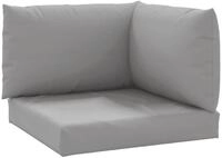 vidaXL Palettenkissen, Sitzkissen 3-tlg. Grau Oxford-Gewebe