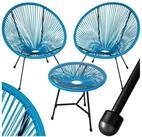 tectake Essgruppe 2 Gartenst&uuml;hle Santana mit Tisch, (Set., 3-tlg), Elastische