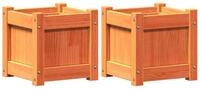 vidaXL Blumentopf Pflanzk&uuml;bel 2 Stk. Wachsbraun Massivholz Kiefer (2 St)