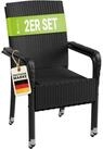 Juskys Gartenstuhl Yoro (2 St), stapelbar, modern, leicht und stabil