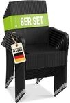 Juskys Gartenstuhl Yoro (8 St), stapelbar, modern, leicht und stabil