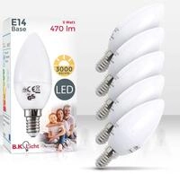 B.K.Licht LED-Leuchtmittel, E14, 5 St., Warmwei&szlig;, LED-Lampe Gl&uuml;hbirne 5 Watt...