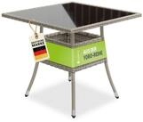 Juskys Gartentisch Yoro, eckig, aus Polyrattan, wetterfest & langlebig, pflegeleicht