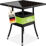 Juskys Gartentisch Yoro, eckig, aus Polyrattan, wetterfest & langlebig,...